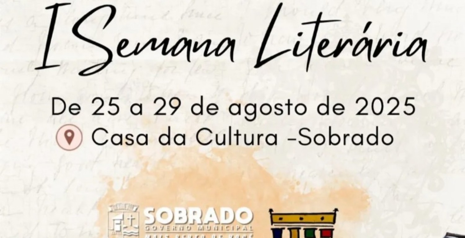 Confira a programao da I Semana Literria em Sobrado