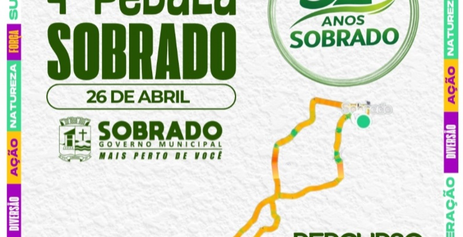 4� Pedala Sobrado vai celebrar anivers�rio de 32 anos de emancipa��o pol�tica da cidade
